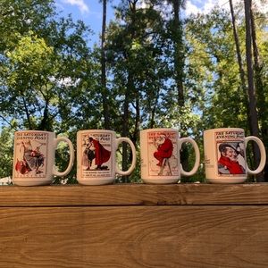 Saturday Evening Post coffee mugs Norman Rockwell
